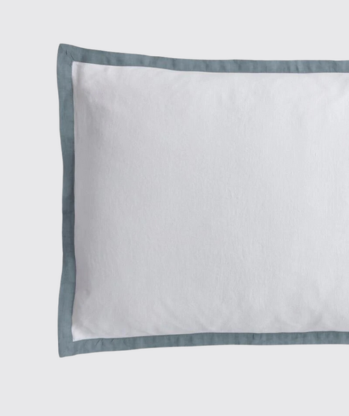 Parisian Blue Linen Pillowcase