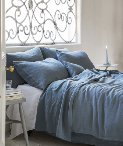  Parisian Blue Linen Pillowcase - The Linen Works (217510346762)