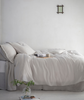 lifestyle| Toulon Dove Grey Linen Flat Sheet - The Linen Works (217743654922)