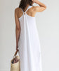 White Linen Twist Back Dress - The Linen Works (248042913802)