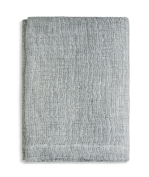  Blue Grey Soft Jacquard Linen Throw - The Linen Works (249614041098)