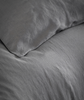 Lens Charcoal Linen Duvet Cover - The Linen Works (217326256138)