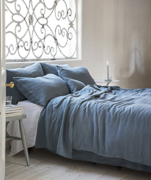  Parisian Blue Linen Duvet Cover - The Linen Works (217298337802)