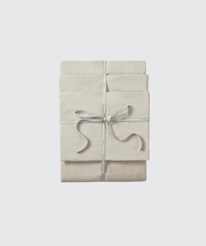  Natural Linen Fitted Sheet - The Linen Works (217791332362)