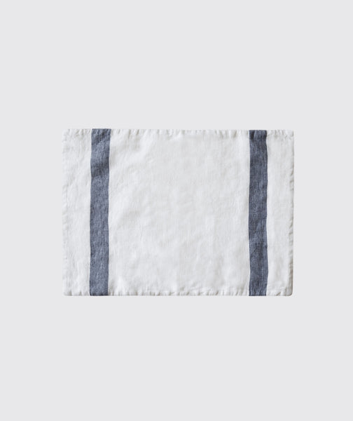  Charcoal Stripe Linen Placemat Arles Collection - The Linen Works (217335595018)