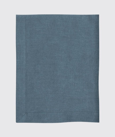  Parisian Blue Linen Tablecloth Mitered Hem Collection - The Linen Works (261073764362)