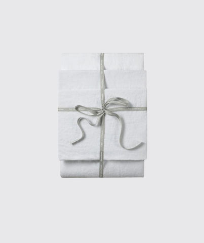  Classic White Linen Fitted Sheet - The Linen Works (217791332362)