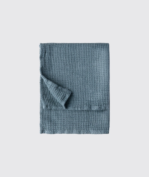  Parisian Blue Linen Waffle Hand Towel - The Linen Works (217864863754)