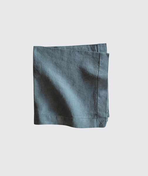  Parisian Blue Linen Napkin Mitered Hem Collection - The Linen Works (257751580682)