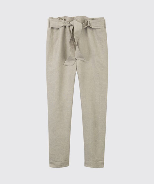  Flax Linen Belted Trousers - The Linen Works (248062443530)