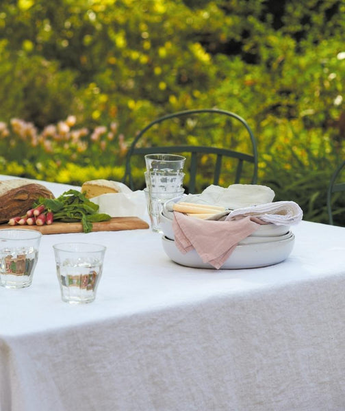  White Linen Tablecloth Mitered Hem Collection - The Linen Works (260731666442)