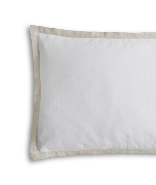 White Linen Pillowcase Oxford with Ecru Border (217443139594)