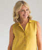 lifestyle| Mustard Linen Sleeveless Shirt - The Linen Works (217355550730)