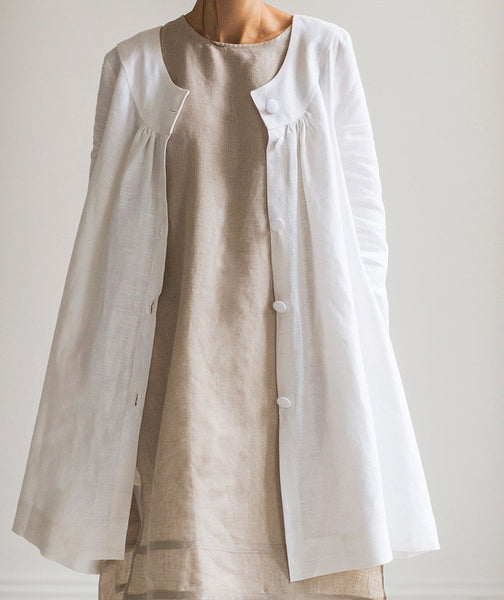  White Linen Jacket - The Linen Works (4463746252877)