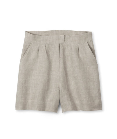  Oatmeal Linen Shorts - The Linen Works (248010342410)