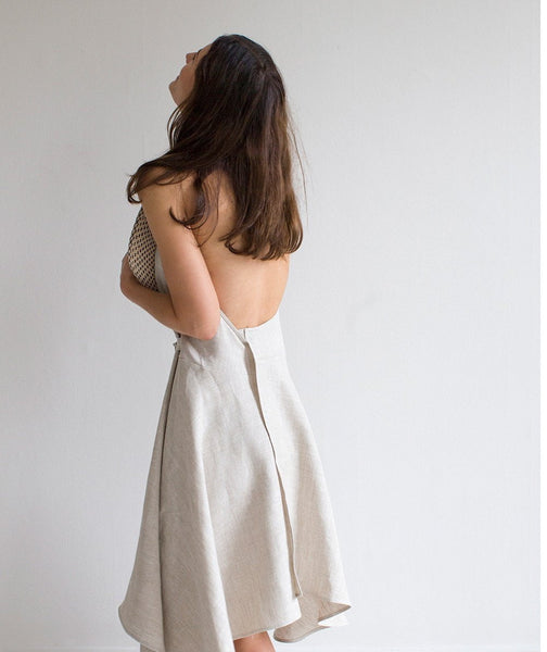  Oatmeal Linen Wrap Dress - The Linen Works (4463707816013)