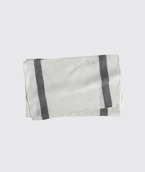  Charcoal Stripe Linen Table Runner Arles Collection - The Linen Works (217681756170)