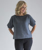lifestyle| Anthracite Linen Short Sleeve Top - The Linen Works (217281265674)