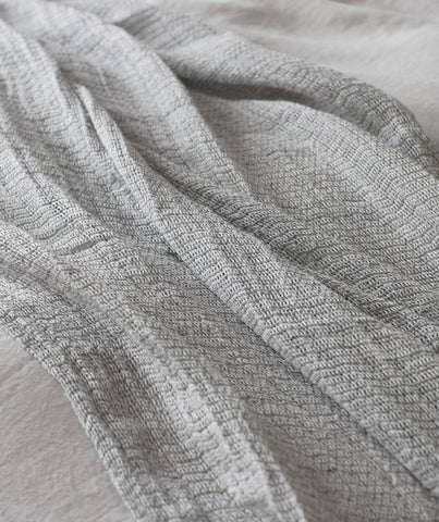  Silver Soft Jacquard Linen Throw - The Linen Works (249592905738)