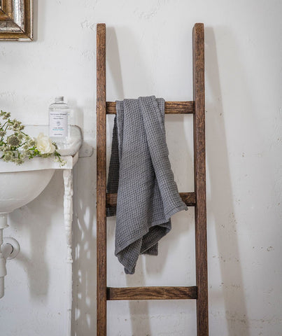  Charcoal Linen Waffle Hand Towel - The Linen Works (217865388042)
