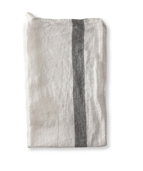  Charcoal Stripe Linen Tea Towel - The Linen Works (217483444234)