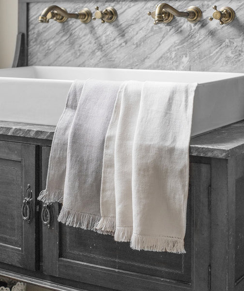  Chalk Fringe Linen Hand Towel - The Linen Works (248134238218)