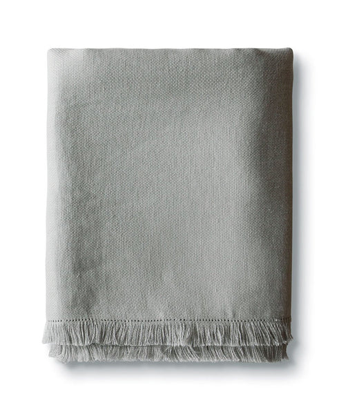  Pale Grey Fringe Linen Throw - The Linen Works (247901945866)