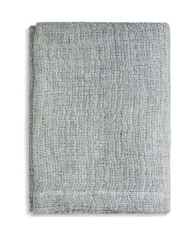  Blue Grey Soft Jacquard Linen Throw - The Linen Works (249614041098)